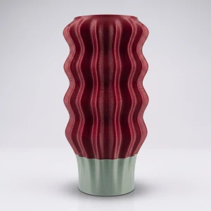Lampa WAVE BURGUND zgaszona z ciemnoczerwonym kloszem na szałwiowej podstawie