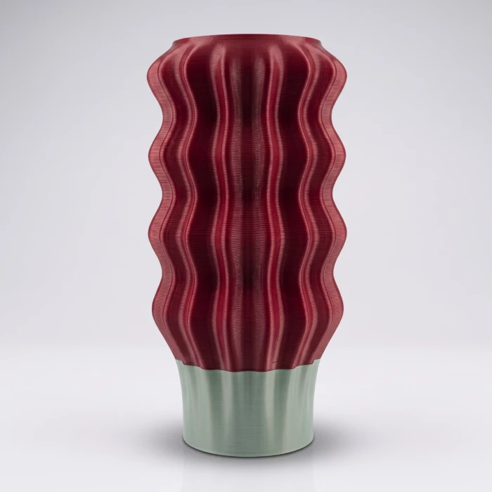 Lampa WAVE BURGUND zgaszona z ciemnoczerwonym kloszem na szałwiowej podstawie