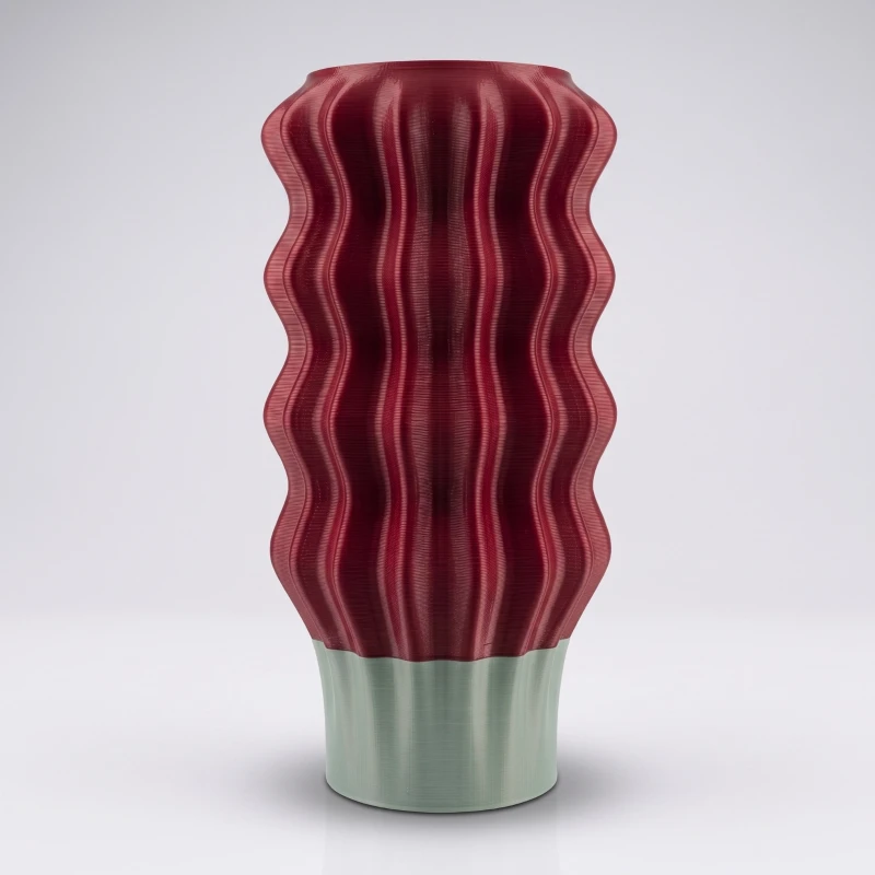 Lampa WAVE BURGUND zgaszona z ciemnoczerwonym kloszem na szałwiowej podstawie